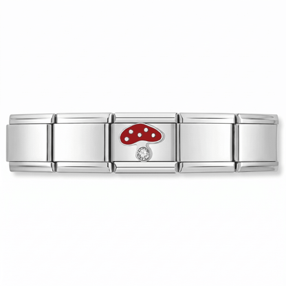 Charm Hongo en pulsera italiana de eslabones