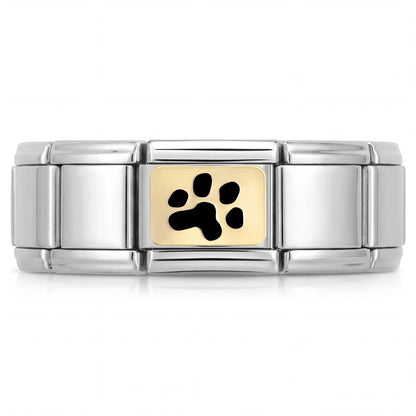 Charm Huella Perro en pulsera italiana de eslabones
