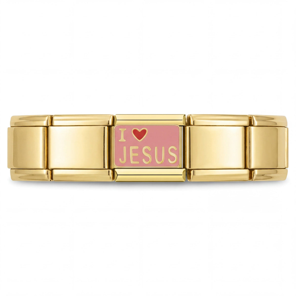 Charm I Love Jesus en pulsera italiana de eslabones