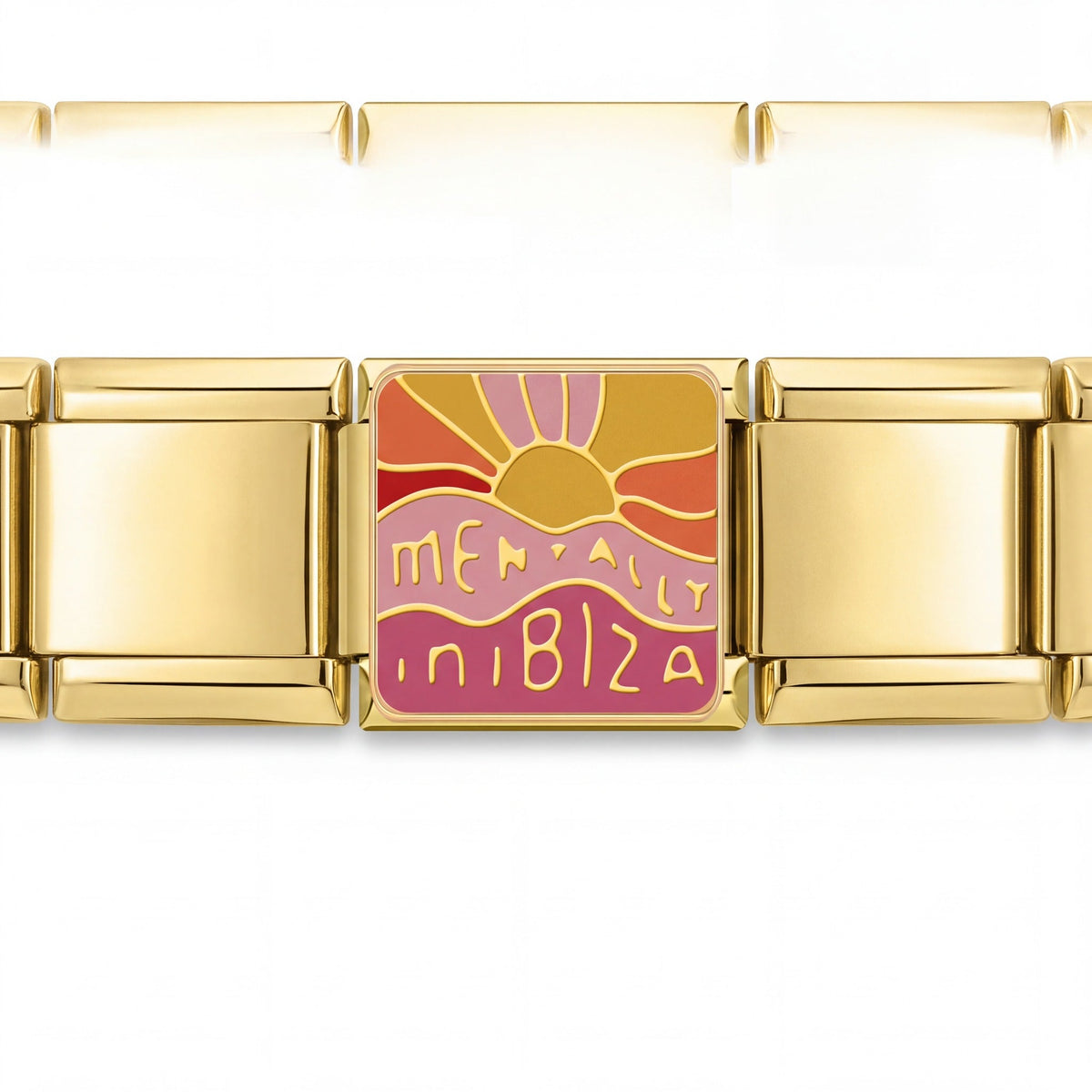 Charm Ibiza en pulsera italiana de eslabones