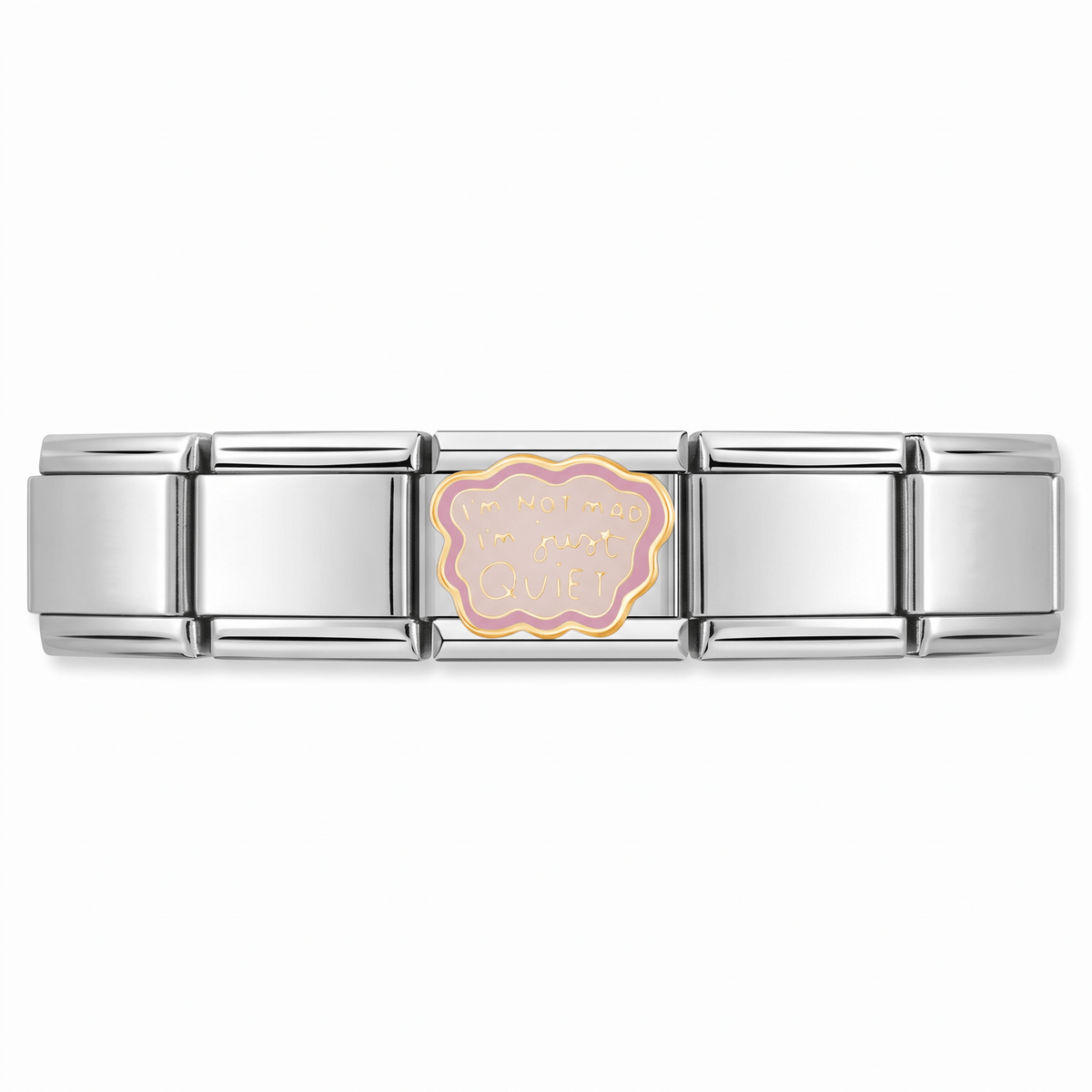 Charm Im not mad i just quiet en pulsera italiana de eslabones