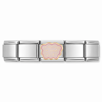 Charm Im not mad i just quiet en pulsera italiana de eslabones