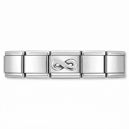Charm Infinito TSITP en pulsera italiana de eslabones