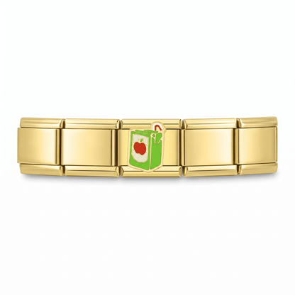 Charm Jugo (Dorado) en pulsera italiana de eslabones