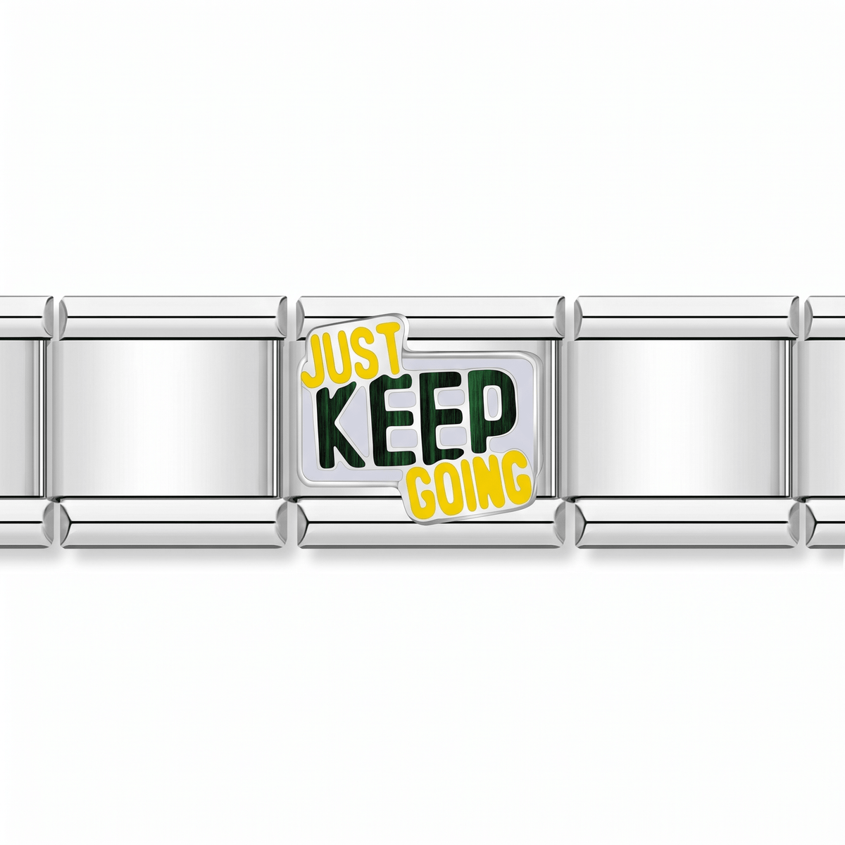 Charm Just Keep Going en pulsera italiana de eslabones