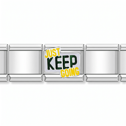Charm Just Keep Going en pulsera italiana de eslabones