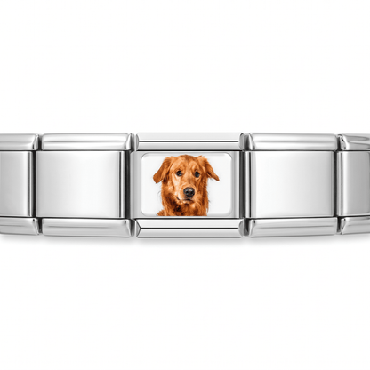 Charm Labrador en pulsera italiana de eslabones