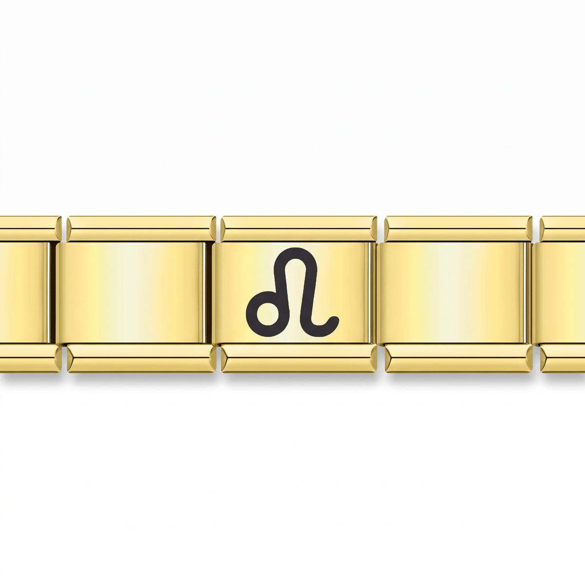 Charm Leo (Dorado) en pulsera italiana de eslabones