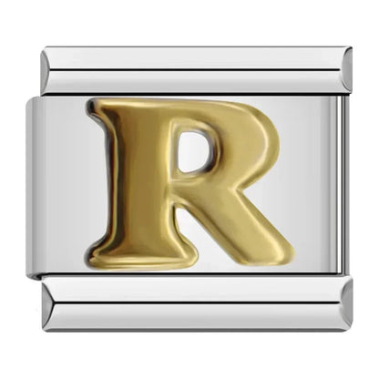 Charm Letra R (Plateado) - Italian Charms