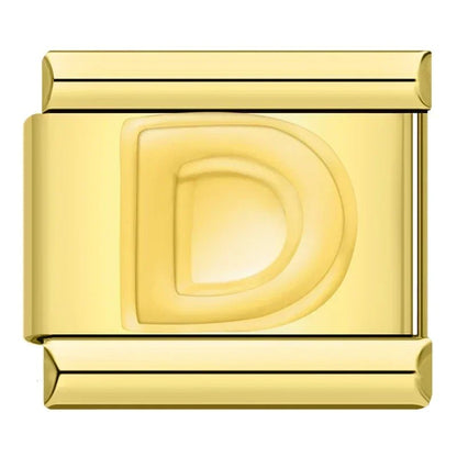 Charm Letra D (Dorado) - Italian Charms