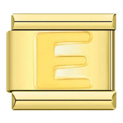 Charm Letra E (Dorado) - Italian Charms