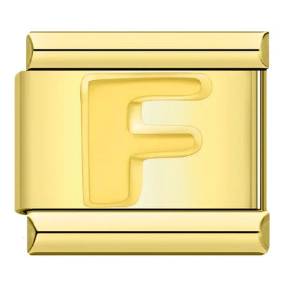 Charm Letra F (Dorado) - Italian Charms
