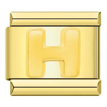 Charm Letra H (Dorado) - Italian Charms