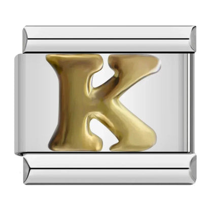 Charm Letra K (Plateado) - Italian Charms