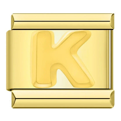 Charm Letra K (Dorado) - Italian Charms