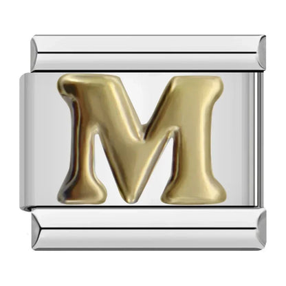 Charm Letra M (Plateado) - Italian Charms