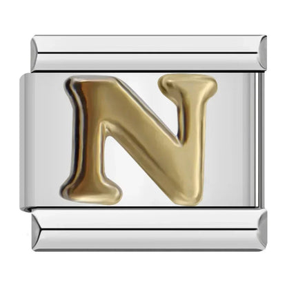 Charm Letra N (Plateado) - Italian Charms