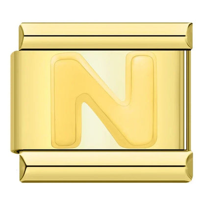 Charm Letra N (Dorado) - Italian Charms