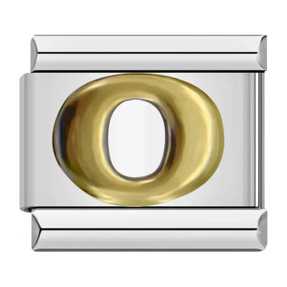 Charm Letra O (Plateado) - Italian Charms