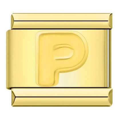 Charm Letra P (Dorado) - Italian Charms