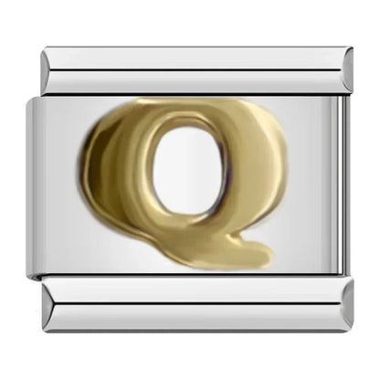 Charm Letra Q (Plateado) - Italian Charms