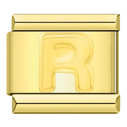 Charm Letra R (Dorado) - Italian Charms