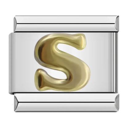 Charm Letra S (Plateado) - Italian Charms