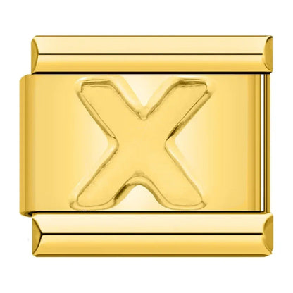 Charm Letra X (Dorado) - Italian Charms