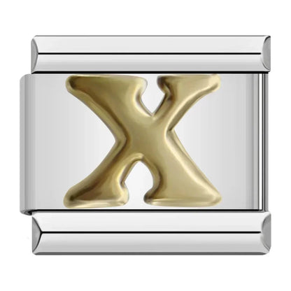 Charm Letra X (Plateado) - Italian Charms