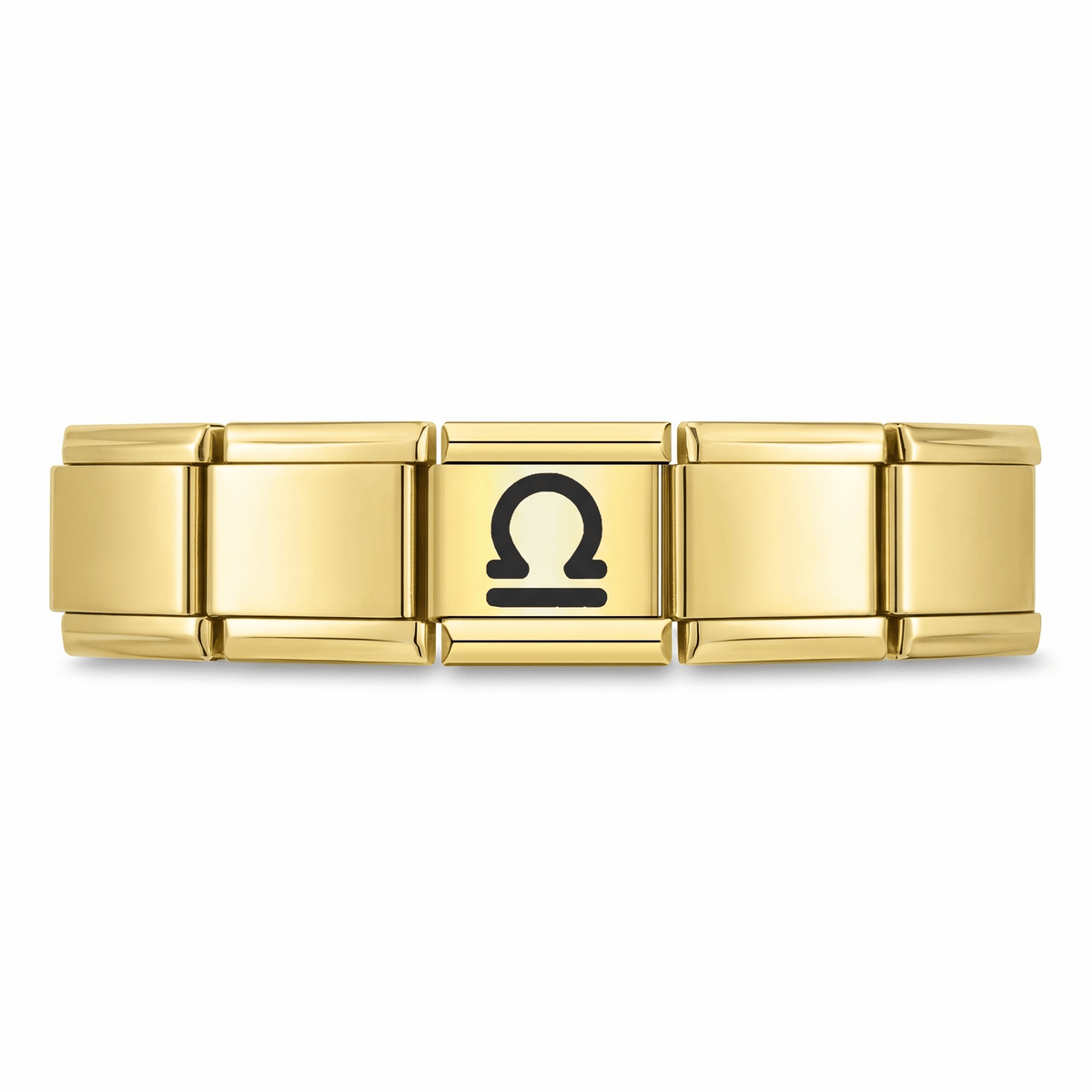 Charm Libra (Dorado) en pulsera italiana de eslabones