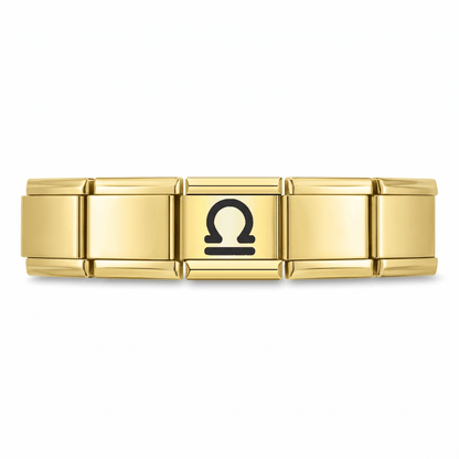 Charm Libra (Dorado) en pulsera italiana de eslabones