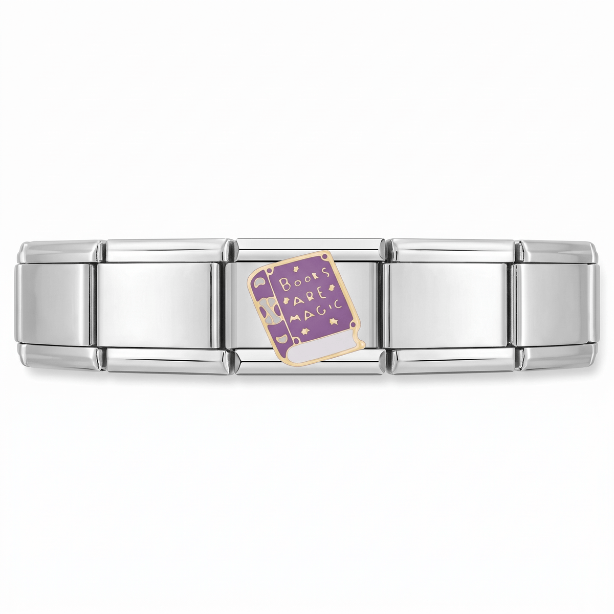 Charm Libro Magia en pulsera italiana de eslabones