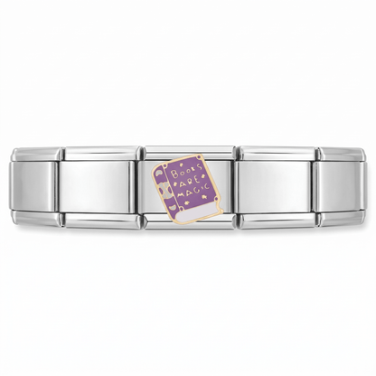 Charm Libro Magia en pulsera italiana de eslabones