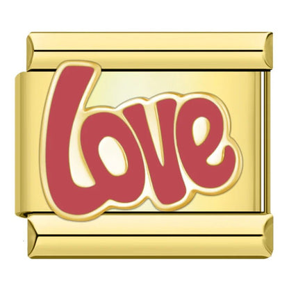 Charm Love (Rojo, Dorado) - Italian Charms