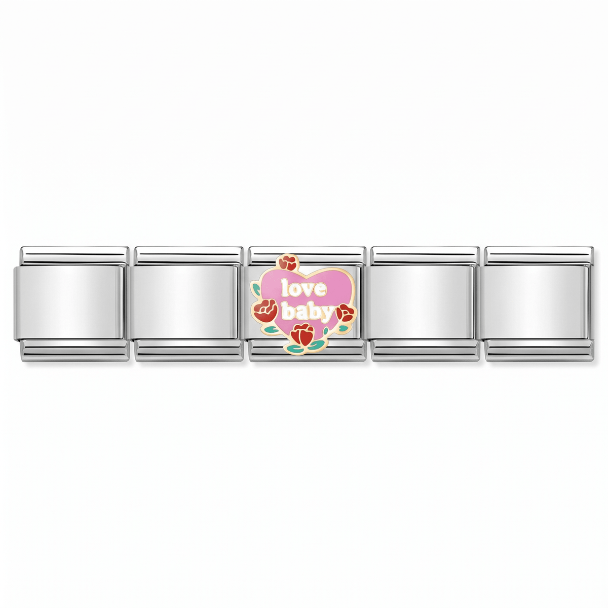 Charm Love Baby en pulsera italiana de eslabones