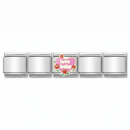 Charm Love Baby en pulsera italiana de eslabones