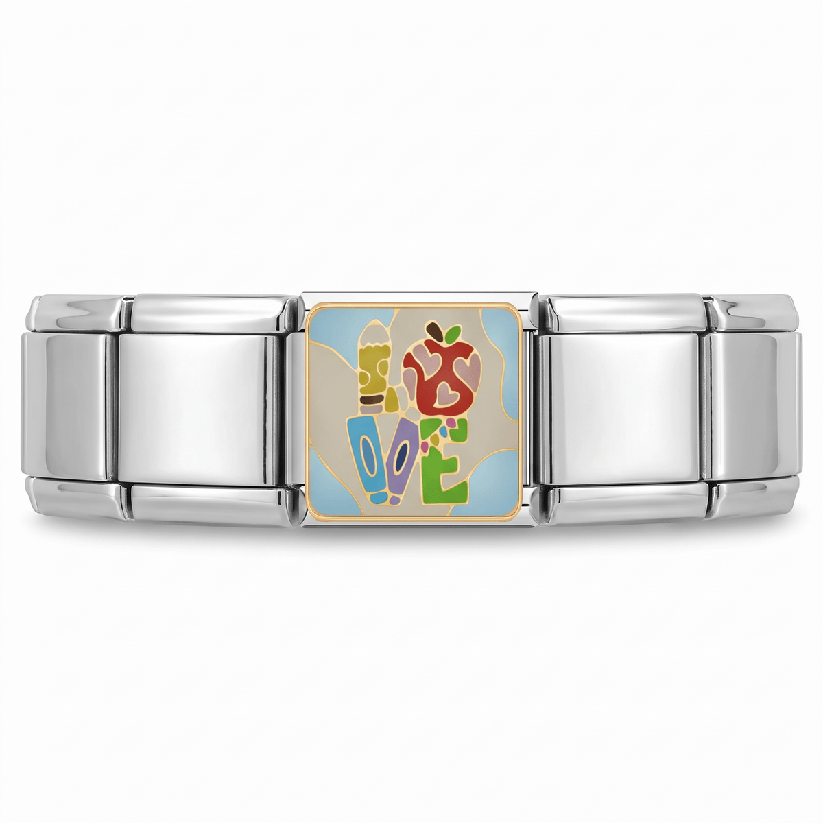 Charm Love escuela en pulsera italiana de eslabones
