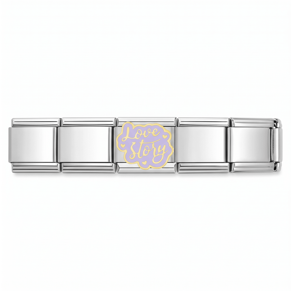 Charm Love story en pulsera italiana de eslabones