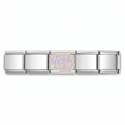 Charm Love story en pulsera italiana de eslabones