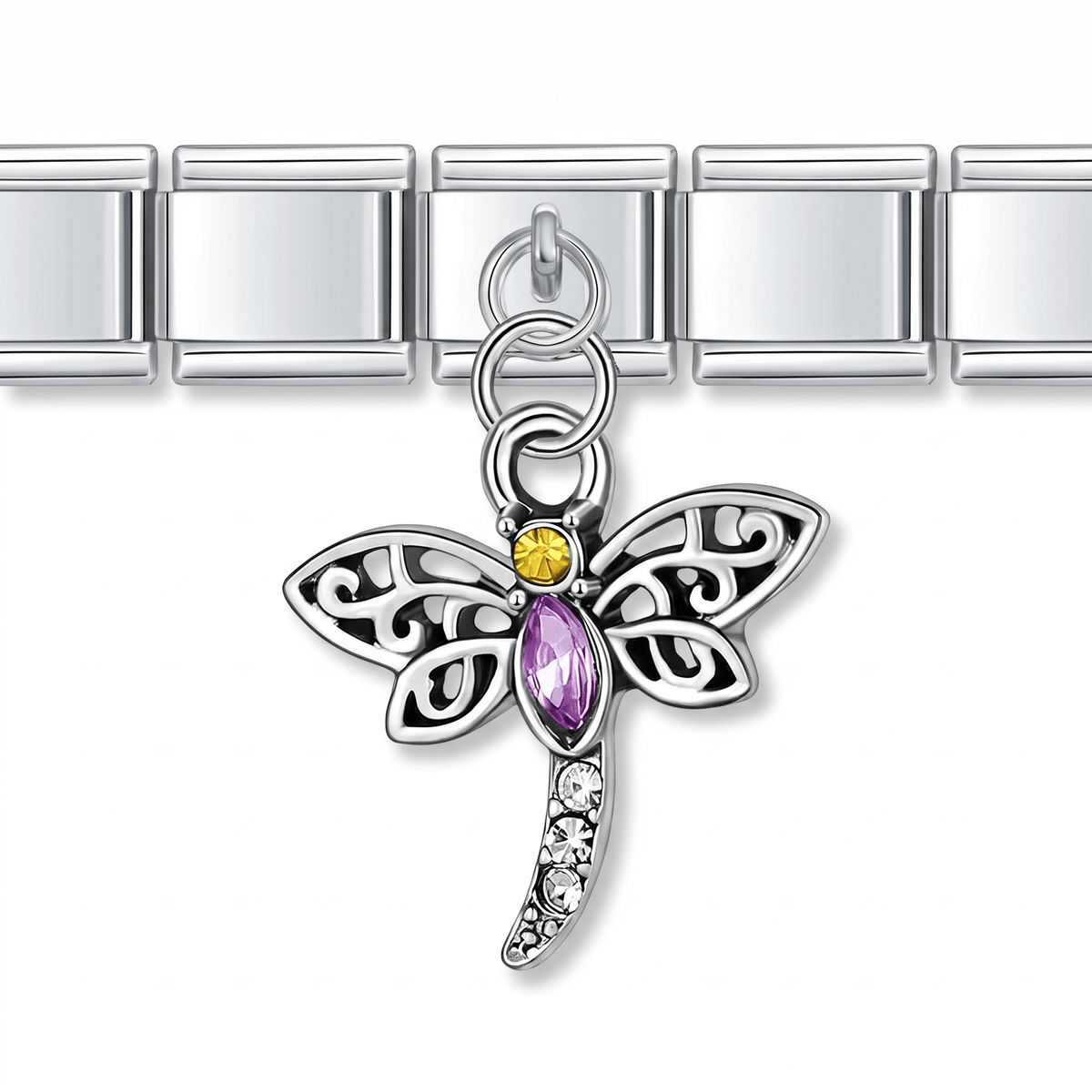 Charm Luciernaga en pulsera italiana de eslabones