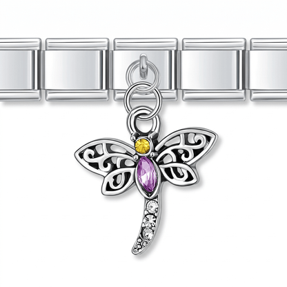 Charm Luciernaga en pulsera italiana de eslabones