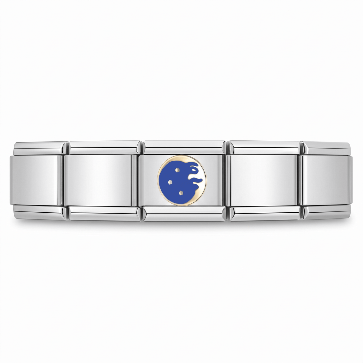Charm Luna (Azul) en pulsera italiana de eslabones