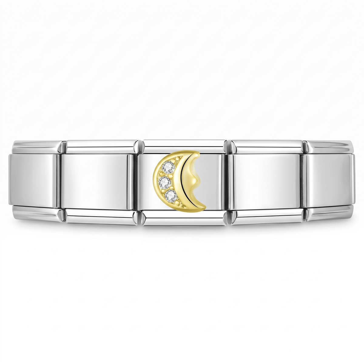 Charm Luna (Brillos) en pulsera italiana de eslabones