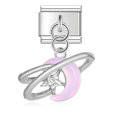 Charm luna rosa (Colgante Anillo) - Italian Charms