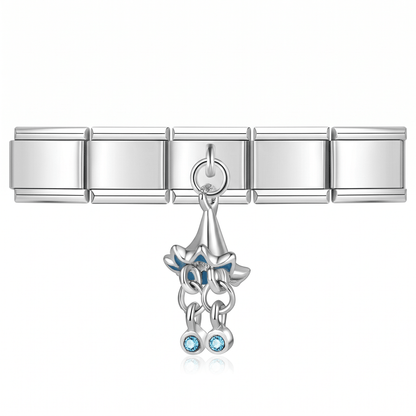 Charm mantarraya en pulsera italiana de eslabones