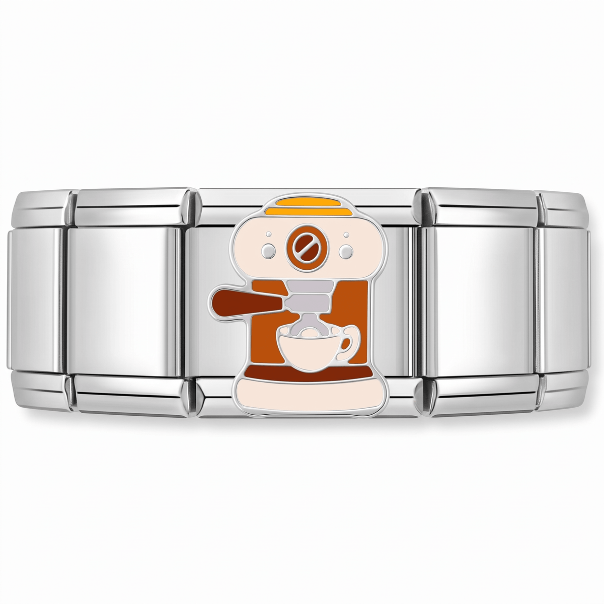 Charm Maquina Cafe en pulsera italiana de eslabones