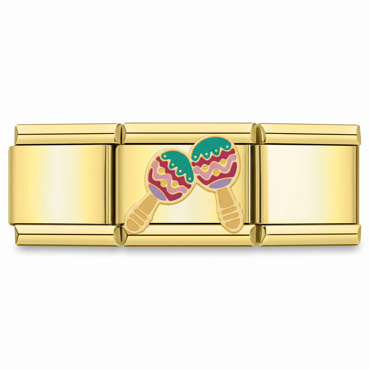 Charm Maracas en pulsera italiana de eslabones