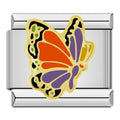Charm Schmetterling (Orange, Silber)