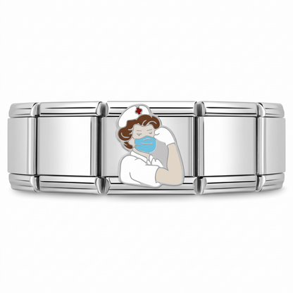 Charm Medicina Doctora en pulsera italiana de eslabones