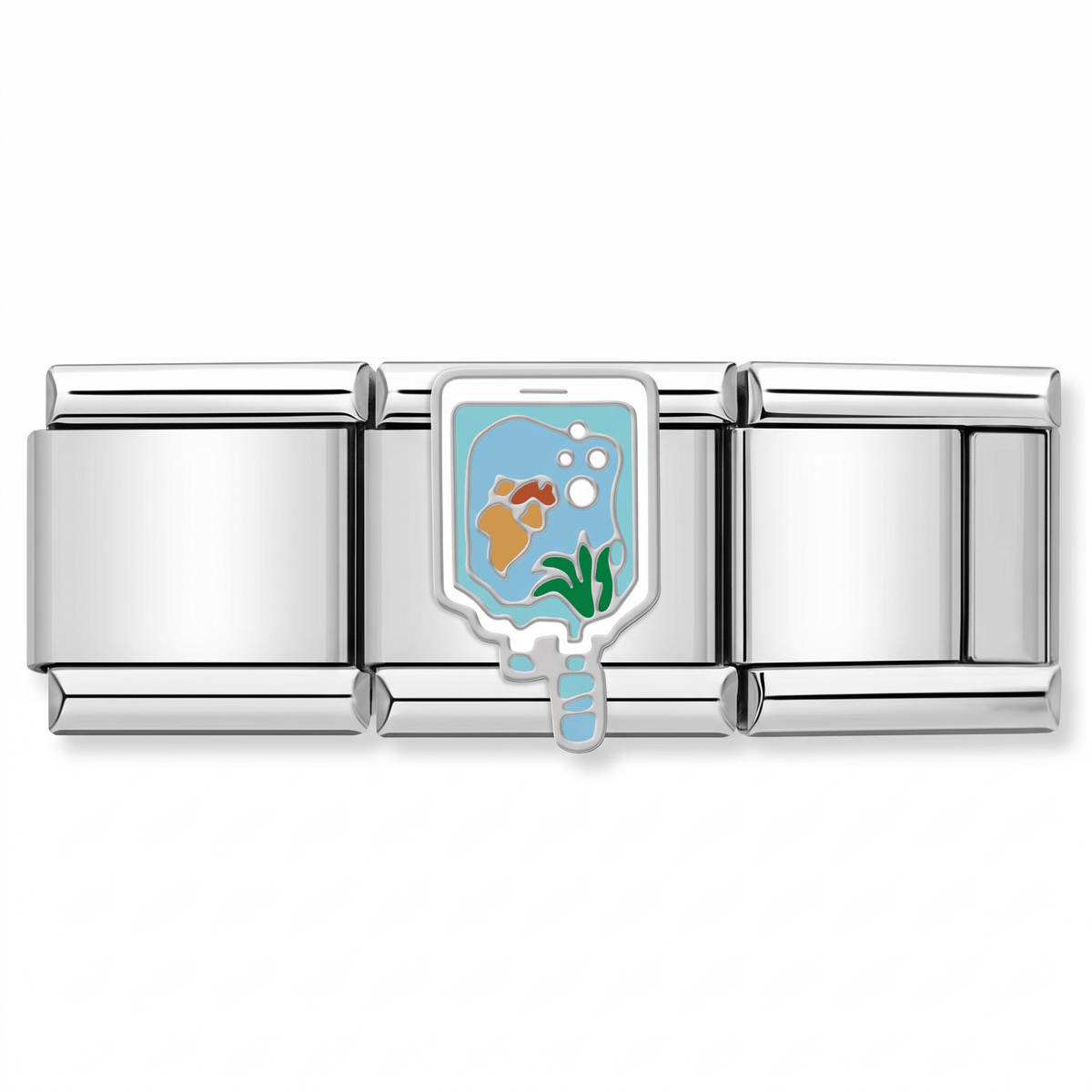 Charm Medicina suero en pulsera italiana de eslabones